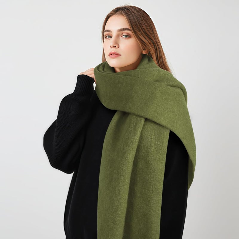 Premillow Women's Mohair Winter Scarf Pure Color, Warm Winter Scarf for Women and Men, Soft Luxurious Cashmere Feel Scarfs - Image 4